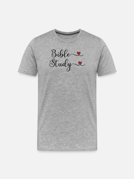 Bible Study Heart Design - Men's Premium Organic T-Shirt - heather grey