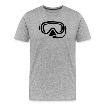 Lunettes de plongée cadeau pour plongeurs - T-shirt bio Premium Homme - gris chiné - Devant - Damien (186cm)