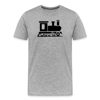 Cadeau de voyage en train pour voyager en train - T-shirt bio Premium Homme - gris chiné - Devant - Damien (186cm)