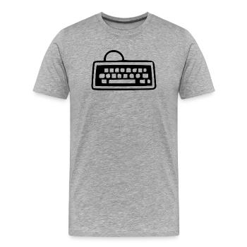 Retro Computer Screen White Vintage 80s 90s J - Men's Premium Organic T-Shirt - heather grey - Front - Damien (186cm)