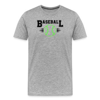 Balle de baseball néon avec points illuminés - T-shirt bio Premium Homme - gris chiné - Devant - Damien (186cm)