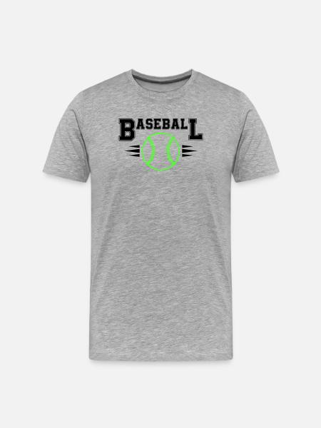 Neon Baseball Ball with Illuminated Stitches - Men's Premium Organic T-Shirt - heather grey