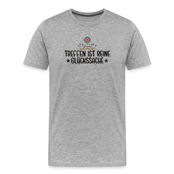 Bogenschießen Treffen ist reine Glückssache - Männer Premium Bio T-Shirt - Grau meliert - Vorne - Damien (186cm)