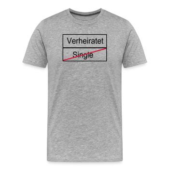 Verheiratet/Single - Männer Premium Bio T-Shirt - Grau meliert - Vorne - Damien (186cm)