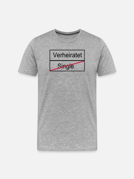 Verheiratet/Single - Männer Premium Bio T-Shirt - Grau meliert