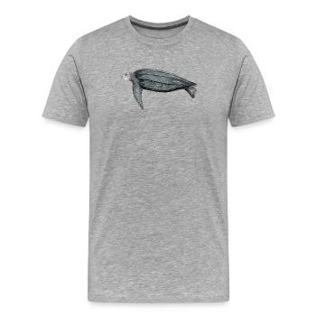 Tortue Lüth Lederschildkröte Lederschildkröte Leder - Männer Premium Bio T-Shirt - Grau meliert - Vorne - Damien (186cm)