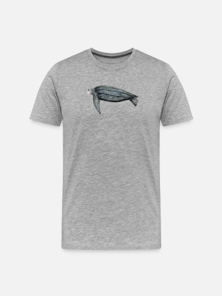 Tortue Lüth Lederschildkröte Lederschildkröte Leder - Männer Premium Bio T-Shirt - Grau meliert