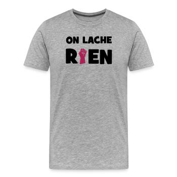 Wir verlieren nichts! - Männer Premium Bio T-Shirt - Grau meliert - Vorne - Damien (186cm)