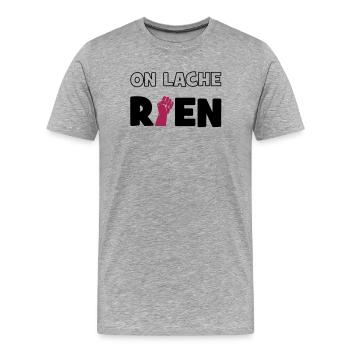 Wir verlieren nichts! - Männer Premium Bio T-Shirt - Grau meliert - Vorne - Damien (186cm)