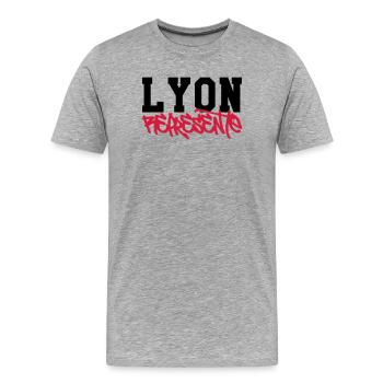 Lyon Représente - T-shirt bio Premium Homme - gris chiné - Devant - Damien (186cm)