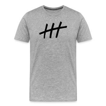 Dessin Hambourg - T-shirt bio Premium Homme - gris chiné - Devant - Damien (186cm)