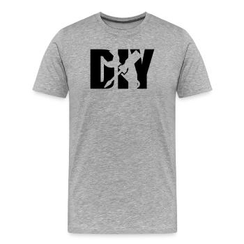 DIY - Men's Premium Organic T-Shirt - heather grey - Front - Damien (186cm)