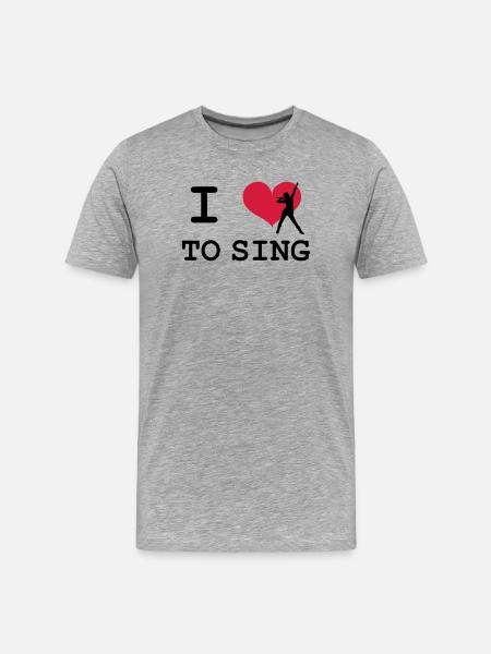 I Love To Sing - T-shirt bio Premium Homme - gris chiné