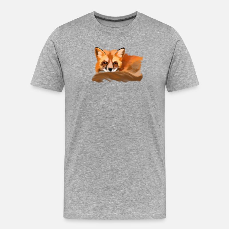 Fuchs - Männer Premium Bio T-Shirt - Grau meliert