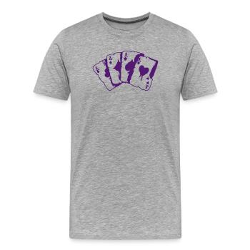 Jeu de cartes - T-shirt bio Premium Homme - gris chiné - Devant - Damien (186cm)
