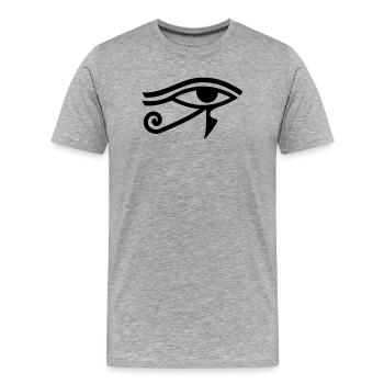 Œil de Horus Hiéroglyphe égyptien - T-shirt bio Premium Homme - gris chiné - Devant - Damien (186cm)