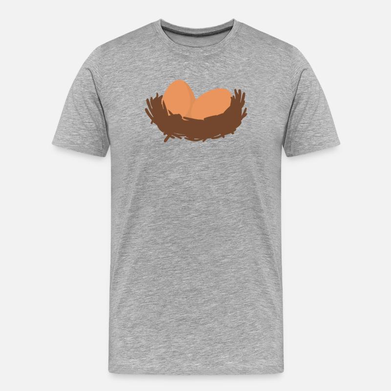 Eier Nest Egg Easter - Männer Premium Bio T-Shirt - Grau meliert
