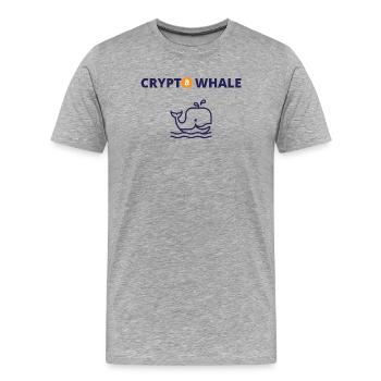 Crypto whale - T-shirt bio Premium Homme - gris chiné - Devant - Damien (186cm)