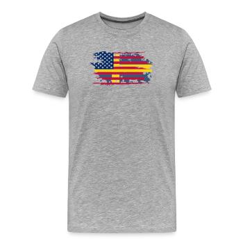 États-Unis-SWE - T-shirt bio Premium Homme - gris chiné - Devant - Damien (186cm)