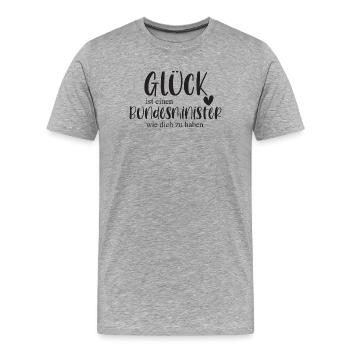 Bundesminister Politik Geschenk Danke - Männer Premium Bio T-Shirt - Grau meliert - Vorne - Damien (186cm)