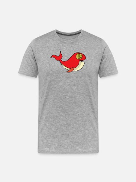 Whale with hypnotizing gaze - Men's Premium Organic T-Shirt - heather grey
