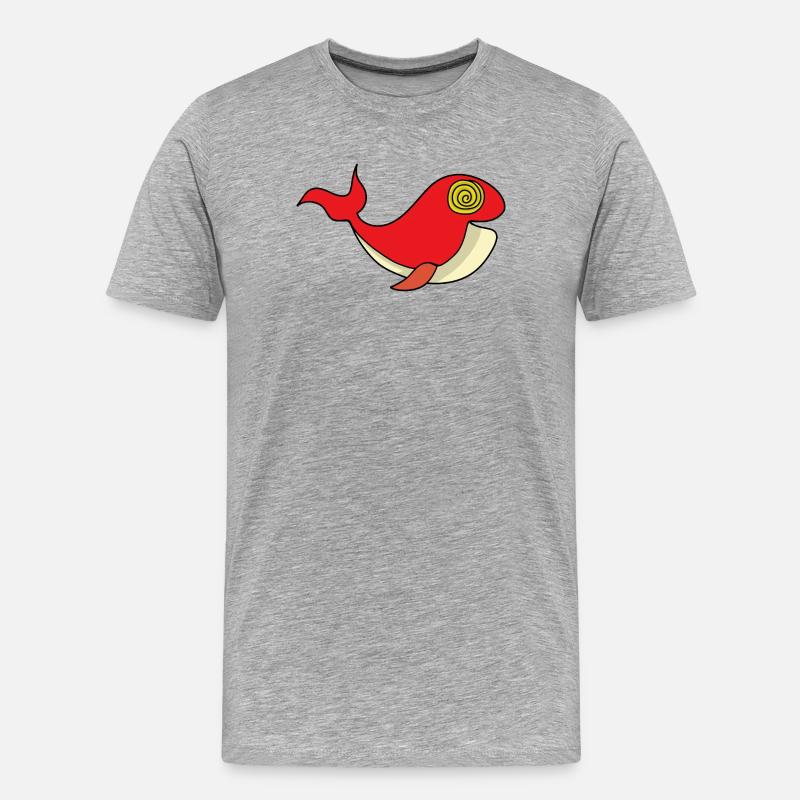 Wal mit hypnotisierendem Blick - Männer Premium Bio T-Shirt - Grau meliert