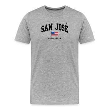 San José Kalifornien USA Flaggenmotiv - Männer Premium Bio T-Shirt - Grau meliert - Vorne - Damien (186cm)