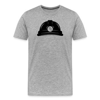 Bergmannshelm - Männer Premium Bio T-Shirt - Grau meliert - Vorne - Damien (186cm)