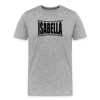 T-Shirt Isabella T-Shirt Geschenkidee - Männer Premium Bio T-Shirt - Grau meliert - Vorne - Damien (186cm)