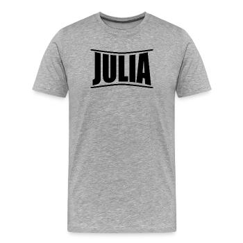t-shirt Julia idée cadeau t-shirt - T-shirt bio Premium Homme - gris chiné - Devant - Damien (186cm)
