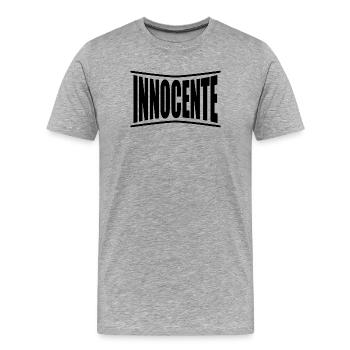 Nom T-shirt Innocent T-shirt idée cadeau - T-shirt bio Premium Homme - gris chiné - Devant - Damien (186cm)