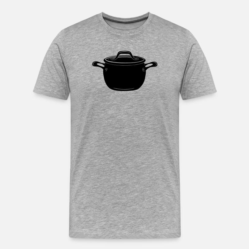 Suppe oder Pfanne - Männer Premium Bio T-Shirt - Grau meliert