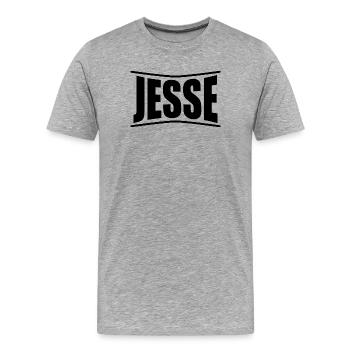 Name T-Shirt Jesse T-Shirt Geschenkidee - Männer Premium Bio T-Shirt - Grau meliert - Vorne - Damien (186cm)