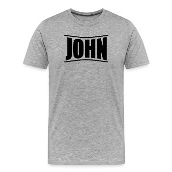 Name T-Shirt John T-Shirt Geschenkidee - Männer Premium Bio T-Shirt - Grau meliert - Vorne - Damien (186cm)