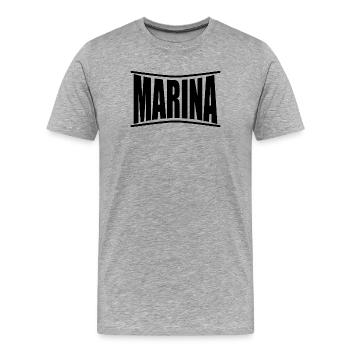 Marina T-Shirt T-Shirt Name Geschenkidee - Männer Premium Bio T-Shirt - Grau meliert - Vorne - Damien (186cm)