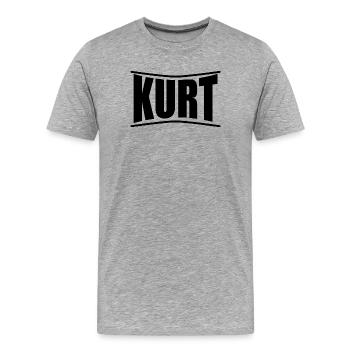 T-Shirt Name Kurt T-Shirt schöne Geschenkidee - Männer Premium Bio T-Shirt - Grau meliert - Vorne - Damien (186cm)