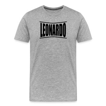 t-shirt name Leonardo t-shirt geschenkidee - Männer Premium Bio T-Shirt - Grau meliert - Vorne - Damien (186cm)
