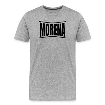 nom du t-shirt Morena idée cadeau t-shirt - T-shirt bio Premium Homme - gris chiné - Devant - Damien (186cm)