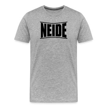 T-Shirt Neide T-Shirt Geschenkidee - Männer Premium Bio T-Shirt - Grau meliert - Vorne - Damien (186cm)