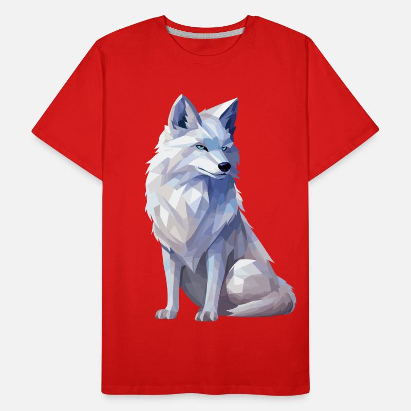 Arctic fox in polygon style Men's Premium Organic T-Shirt