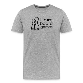 Spiele boardgames Brettspiele Symbol Liebe Freunde - Männer Premium Bio T-Shirt - Grau meliert - Vorne - Damien (186cm)