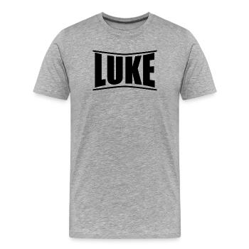 T-Shirt Luke T-Shirt Geschenkidee - Männer Premium Bio T-Shirt - Grau meliert - Vorne - Damien (186cm)