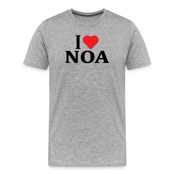 t-shirt I love Noa t-shirt gift idea - Men's Premium Organic T-Shirt - heather grey - Front - Damien (186cm)