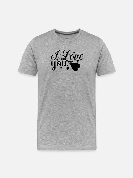 Je t’aime - T-shirt bio Premium Homme - gris chiné