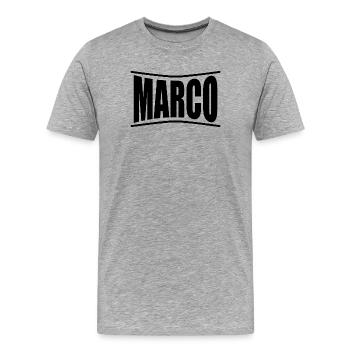 t-shirt Marco t-shirt idée cadeau - T-shirt bio Premium Homme - gris chiné - Devant - Damien (186cm)