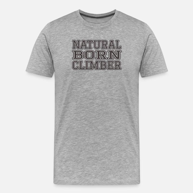 Geborener Kletterer - Männer Premium Bio T-Shirt - Grau meliert