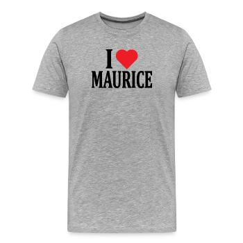 t-shirt I love Maurice t-shirt gift idea - Men's Premium Organic T-Shirt - heather grey - Front - Damien (186cm)