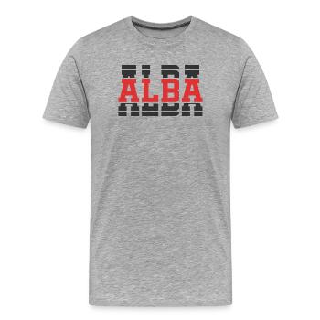 t-shirt Alba t-shirt gift idea stacked text - Men's Premium Organic T-Shirt - heather grey - Front - Damien (186cm)