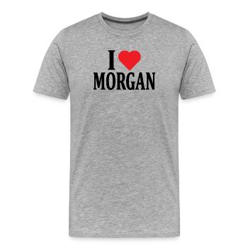 t-shirt I love Morgan t-shirt gift idea - Men's Premium Organic T-Shirt - heather grey - Front - Damien (186cm)