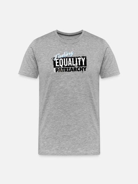 Promoting equality instead of patriarchy - Men's Premium Organic T-Shirt - heather grey